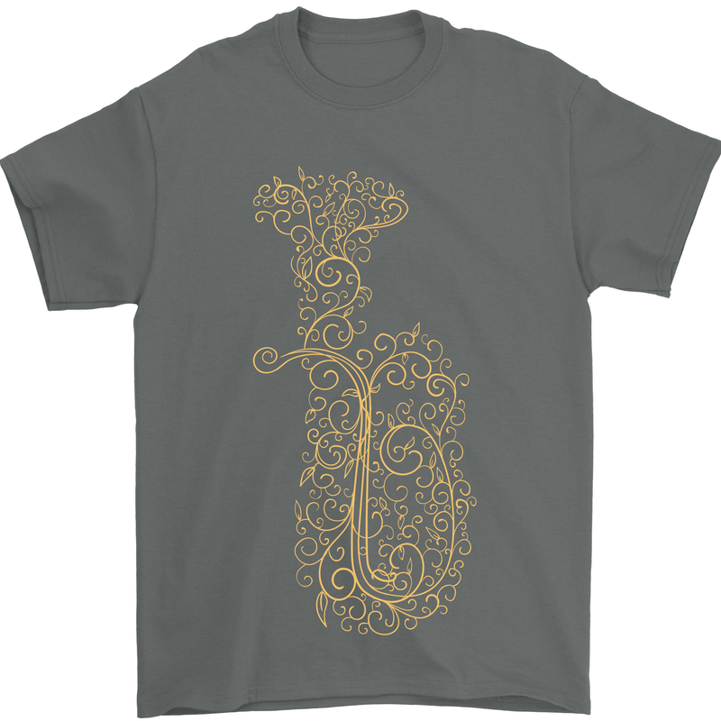 A Tuba Musical Instruments Brass Band Mens T-Shirt 100% Cotton Charcoal