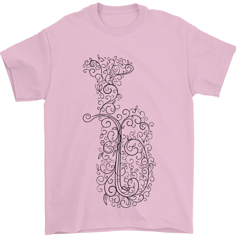 A Tuba Musical Instruments Brass Band Mens T-Shirt 100% Cotton Light Pink