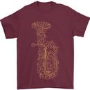 A Tuba Musical Instruments Brass Band Mens T-Shirt 100% Cotton Maroon