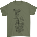 A Tuba Musical Instruments Brass Band Mens T-Shirt 100% Cotton Military Green