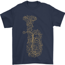A Tuba Musical Instruments Brass Band Mens T-Shirt 100% Cotton Navy Blue