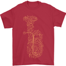 A Tuba Musical Instruments Brass Band Mens T-Shirt 100% Cotton Red