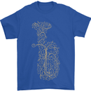 A Tuba Musical Instruments Brass Band Mens T-Shirt 100% Cotton Royal Blue