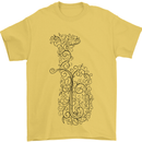 A Tuba Musical Instruments Brass Band Mens T-Shirt 100% Cotton Yellow