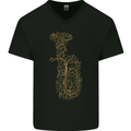 A Tuba Musical Instruments Brass Band Mens V-Neck Cotton T-Shirt Black