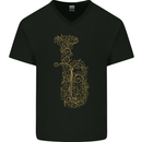 A Tuba Musical Instruments Brass Band Mens V-Neck Cotton T-Shirt Black