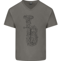 A Tuba Musical Instruments Brass Band Mens V-Neck Cotton T-Shirt Charcoal