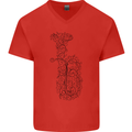 A Tuba Musical Instruments Brass Band Mens V-Neck Cotton T-Shirt Red