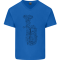 A Tuba Musical Instruments Brass Band Mens V-Neck Cotton T-Shirt Royal Blue