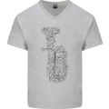 A Tuba Musical Instruments Brass Band Mens V-Neck Cotton T-Shirt Sports Grey