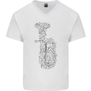 A Tuba Musical Instruments Brass Band Mens V-Neck Cotton T-Shirt White
