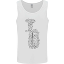 A Tuba Musical Instruments Brass Band Mens Vest Tank Top White