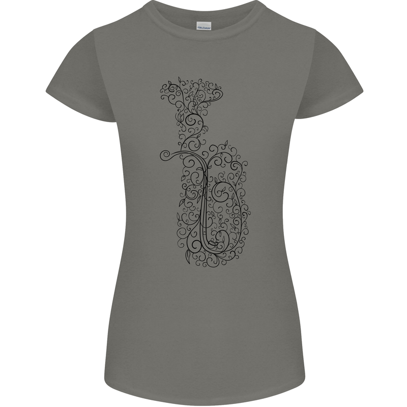 A Tuba Musical Instruments Brass Band Womens Petite Cut T-Shirt Charcoal