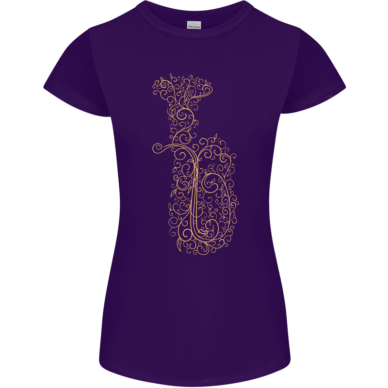 A Tuba Musical Instruments Brass Band Womens Petite Cut T-Shirt Purple