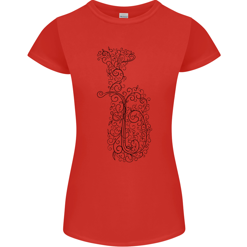 A Tuba Musical Instruments Brass Band Womens Petite Cut T-Shirt Red
