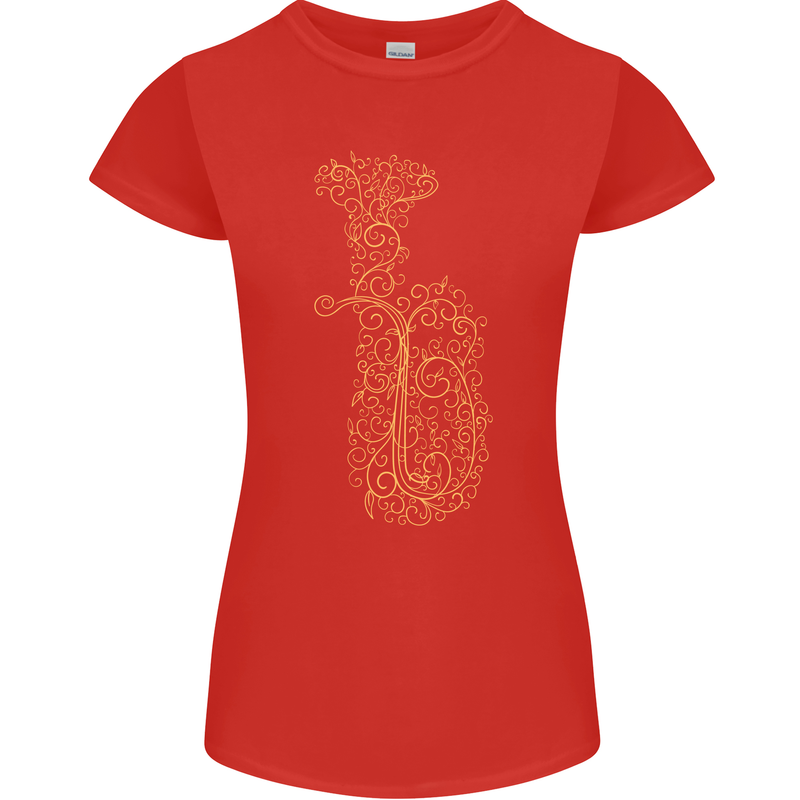 A Tuba Musical Instruments Brass Band Womens Petite Cut T-Shirt Red