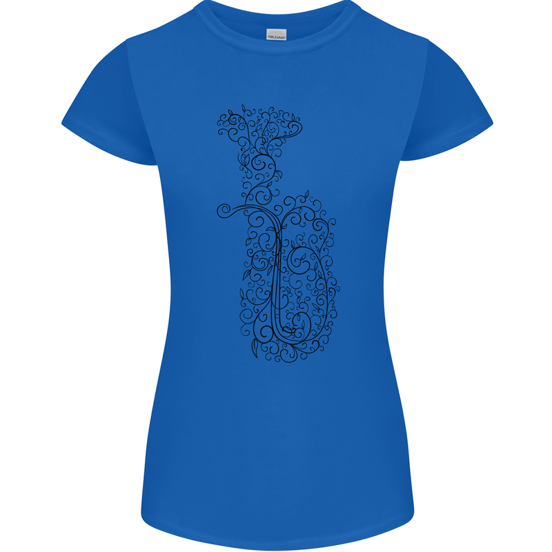 A Tuba Musical Instruments Brass Band Womens Petite Cut T-Shirt Royal Blue