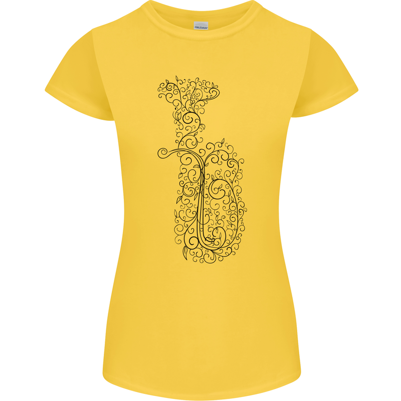 A Tuba Musical Instruments Brass Band Womens Petite Cut T-Shirt Yellow