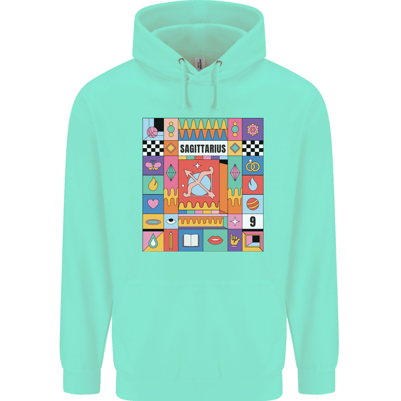 A Vibrant Sagittarius Star Sign Zodiac Childrens Kids Hoodie Peppermint