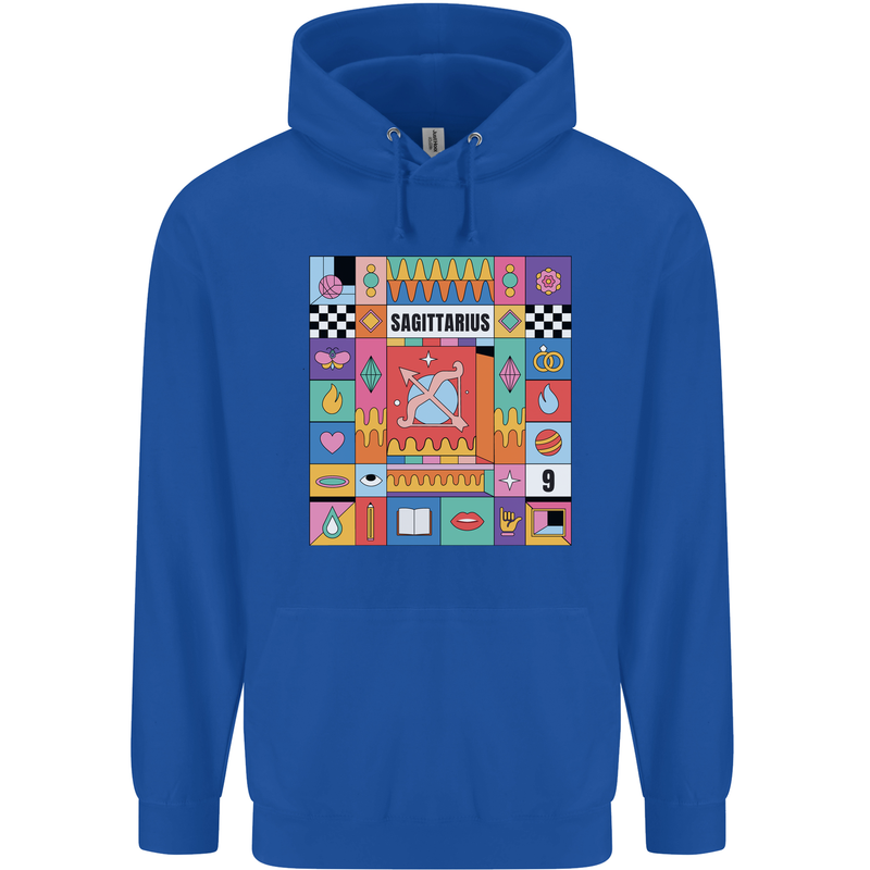 A Vibrant Sagittarius Star Sign Zodiac Childrens Kids Hoodie Royal Blue