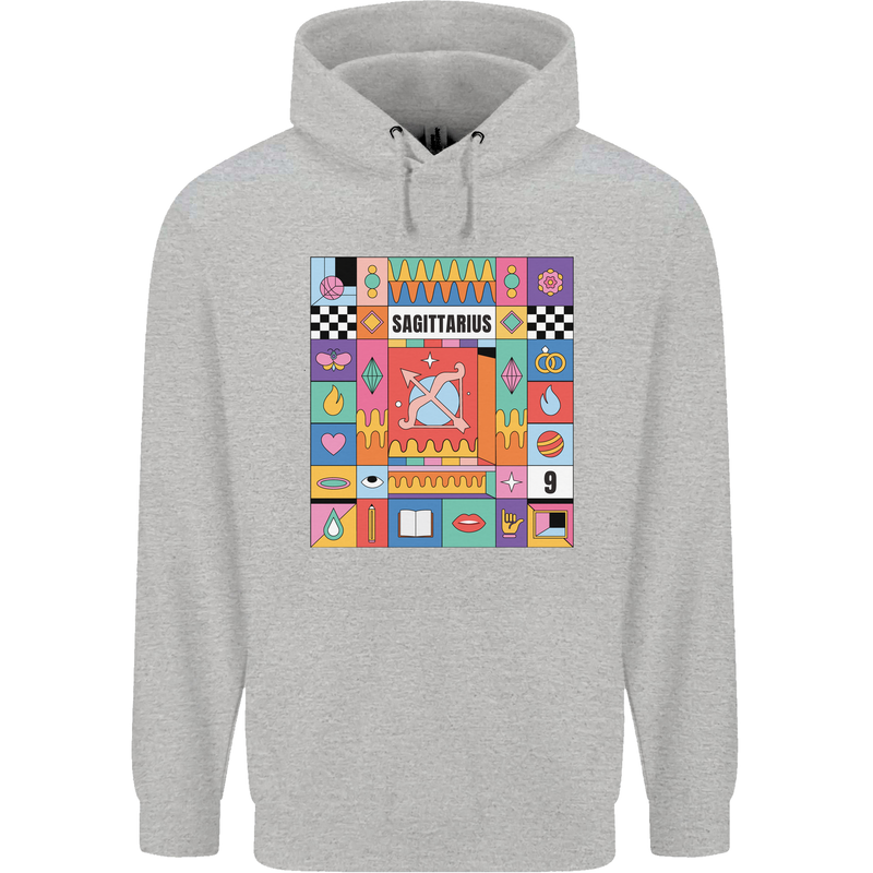 A Vibrant Sagittarius Star Sign Zodiac Childrens Kids Hoodie Sports Grey