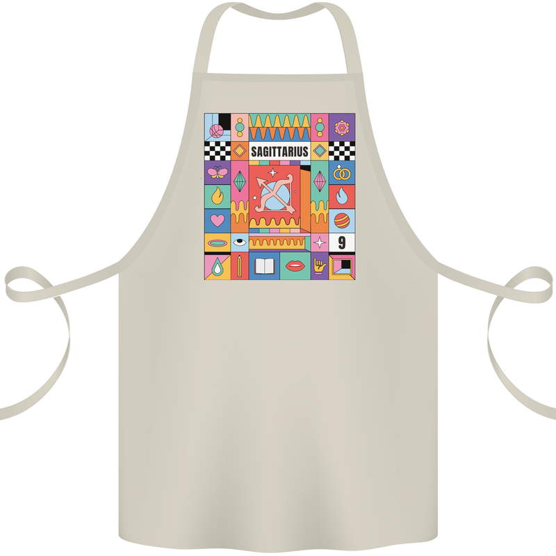A Vibrant Sagittarius Star Sign Zodiac Cotton Apron 100% Organic Natural