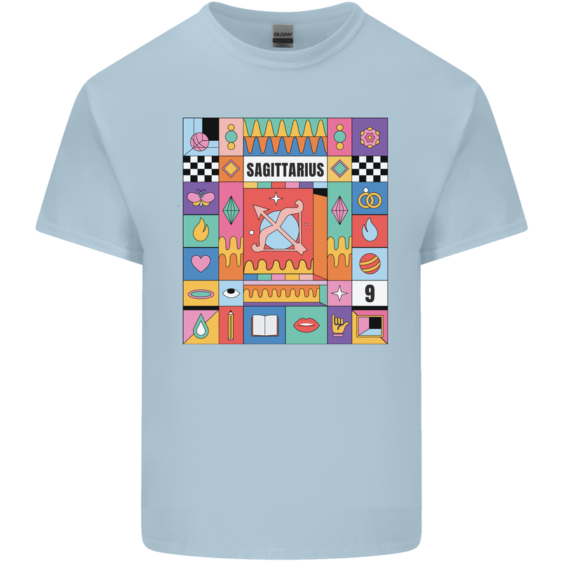 A Vibrant Sagittarius Star Sign Zodiac Kids T-Shirt Childrens Light Blue