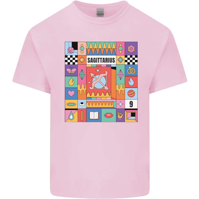 A Vibrant Sagittarius Star Sign Zodiac Kids T-Shirt Childrens Light Pink