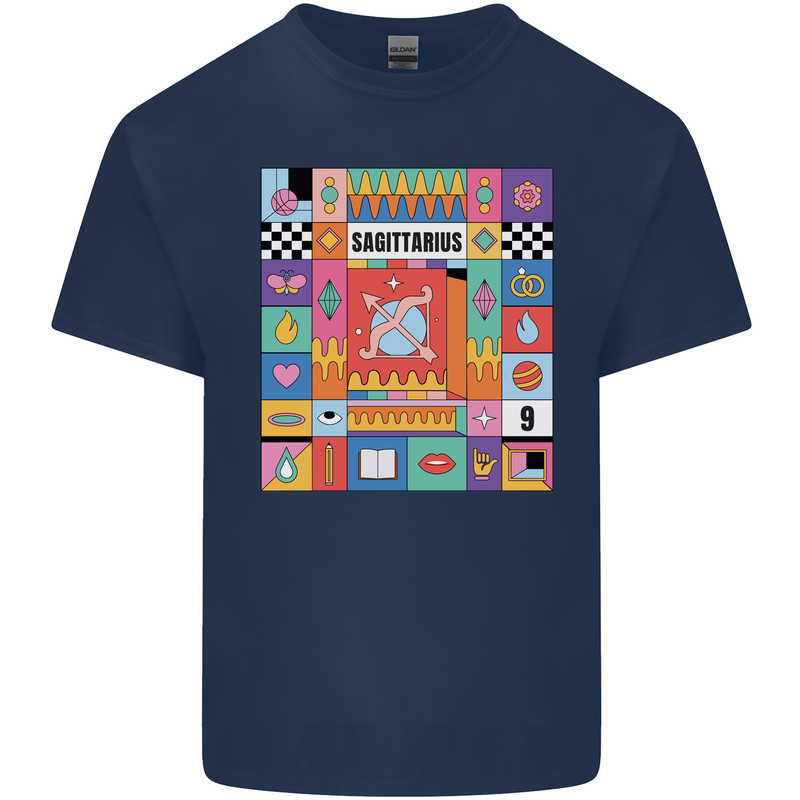 A Vibrant Sagittarius Star Sign Zodiac Kids T-Shirt Childrens Navy Blue