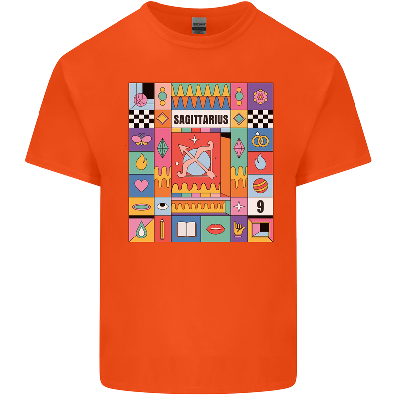 A Vibrant Sagittarius Star Sign Zodiac Kids T-Shirt Childrens Orange