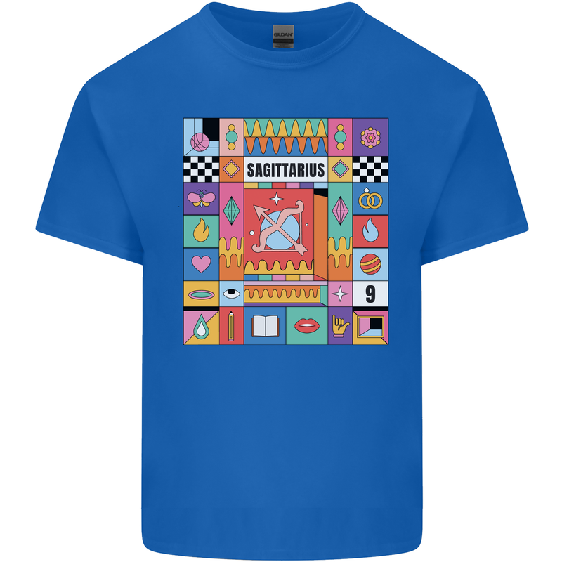 A Vibrant Sagittarius Star Sign Zodiac Kids T-Shirt Childrens Royal Blue