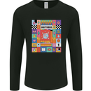 A Vibrant Sagittarius Star Sign Zodiac Mens Long Sleeve T-Shirt Black