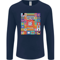 A Vibrant Sagittarius Star Sign Zodiac Mens Long Sleeve T-Shirt Navy Blue