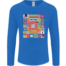 A Vibrant Sagittarius Star Sign Zodiac Mens Long Sleeve T-Shirt Royal Blue