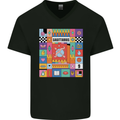 A Vibrant Sagittarius Star Sign Zodiac Mens V-Neck Cotton T-Shirt Black