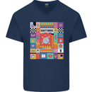 A Vibrant Sagittarius Star Sign Zodiac Mens V-Neck Cotton T-Shirt Navy Blue