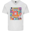 A Vibrant Sagittarius Star Sign Zodiac Mens V-Neck Cotton T-Shirt White