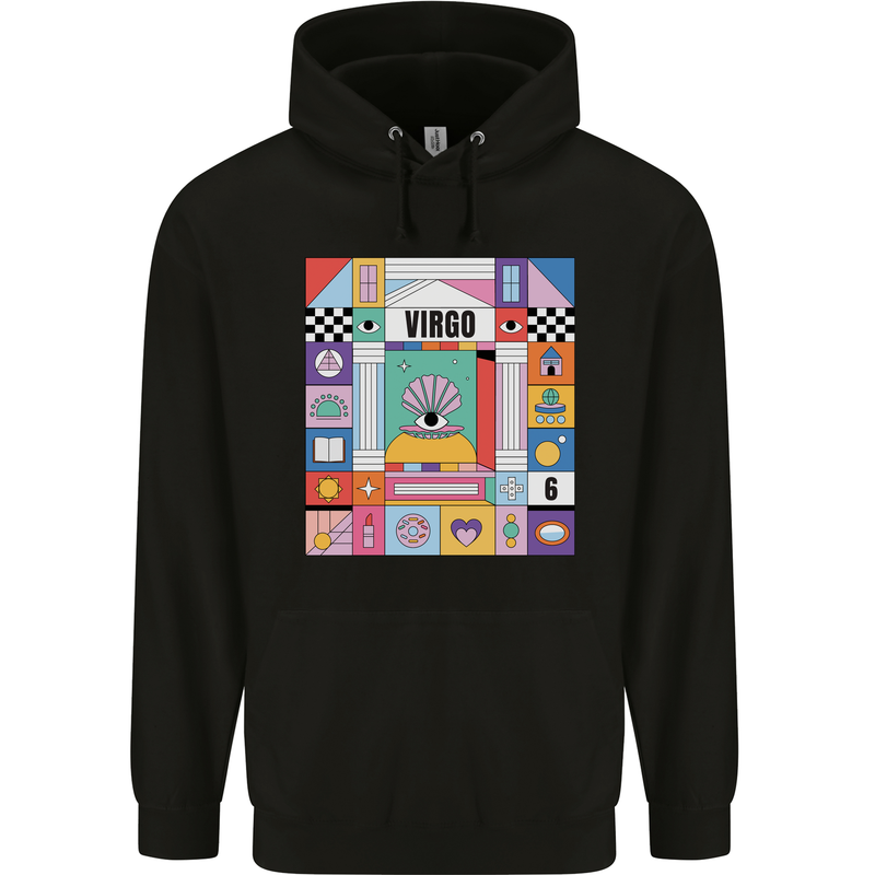 A Vibrant Virgo Star Sign Zodiac Childrens Kids Hoodie Black