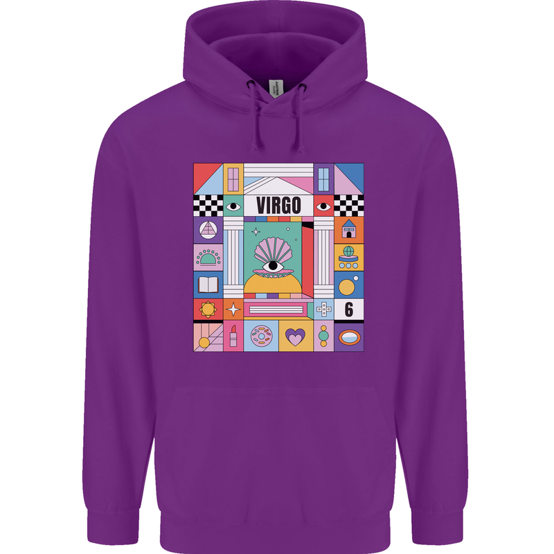 A Vibrant Virgo Star Sign Zodiac Childrens Kids Hoodie Purple