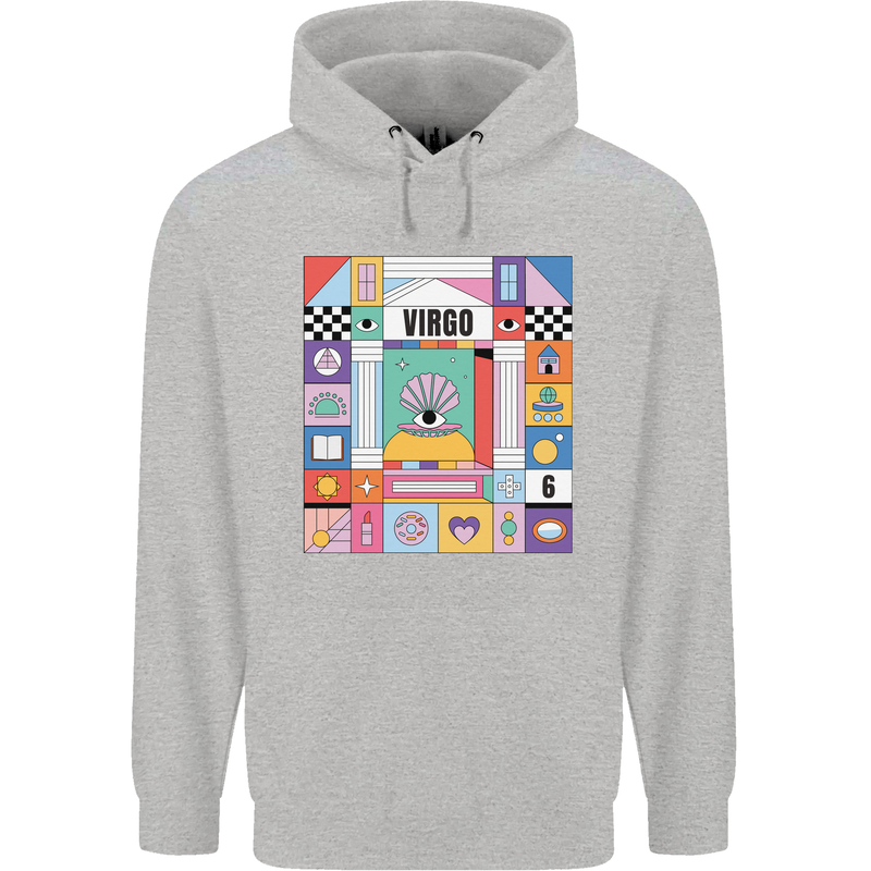 A Vibrant Virgo Star Sign Zodiac Childrens Kids Hoodie Sports Grey