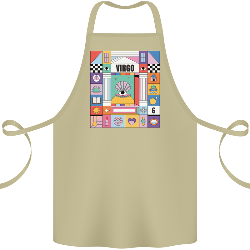 A Vibrant Virgo Star Sign Zodiac Cotton Apron 100% Organic Khaki