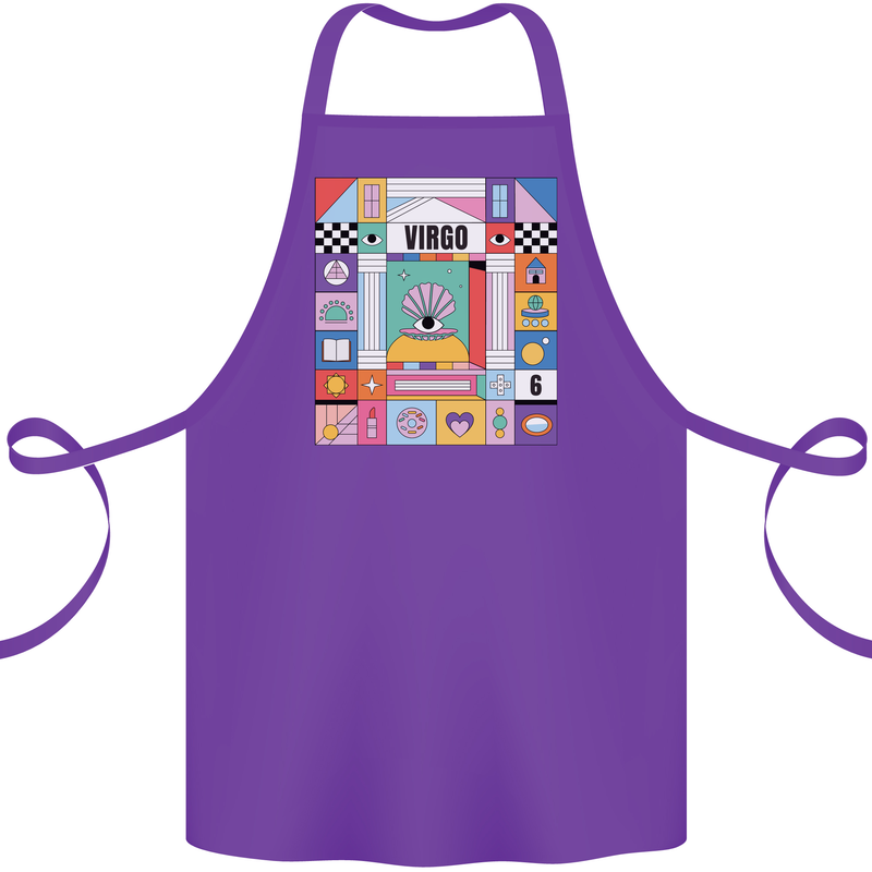 A Vibrant Virgo Star Sign Zodiac Cotton Apron 100% Organic Purple