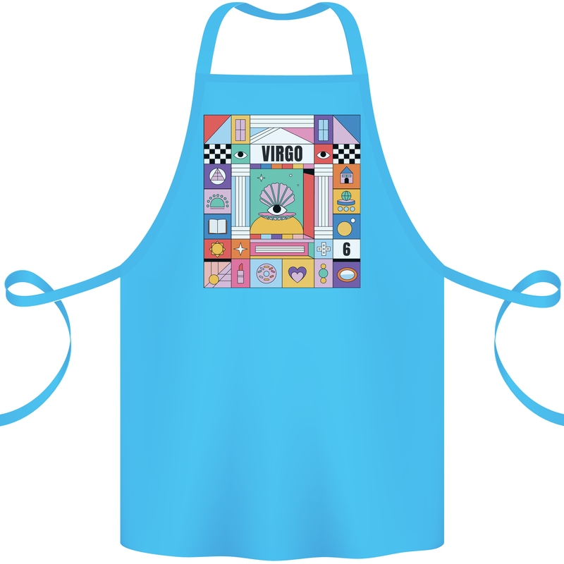 A Vibrant Virgo Star Sign Zodiac Cotton Apron 100% Organic Turquoise