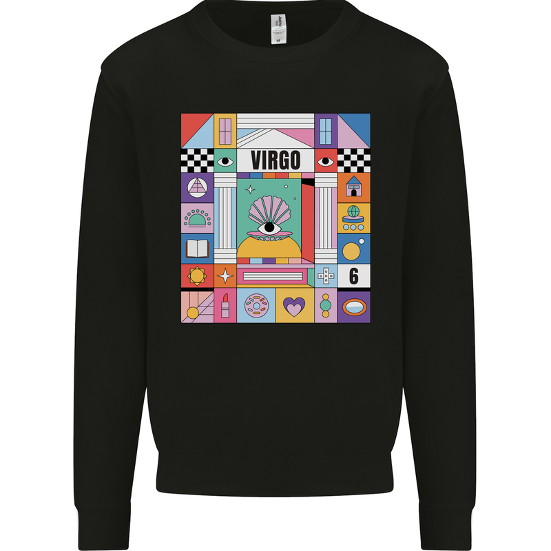 A Vibrant Virgo Star Sign Zodiac Kids Sweatshirt Jumper Black