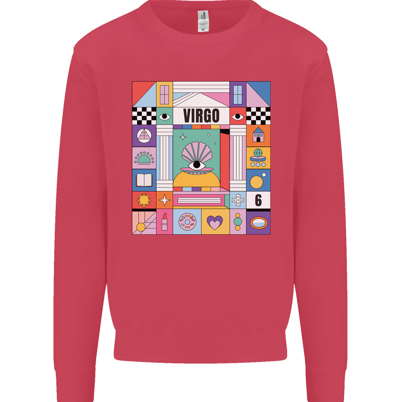 A Vibrant Virgo Star Sign Zodiac Kids Sweatshirt Jumper Heliconia