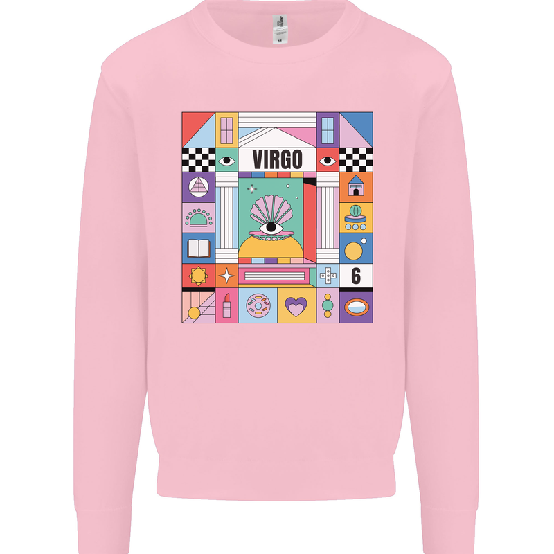 A Vibrant Virgo Star Sign Zodiac Kids Sweatshirt Jumper Light Pink