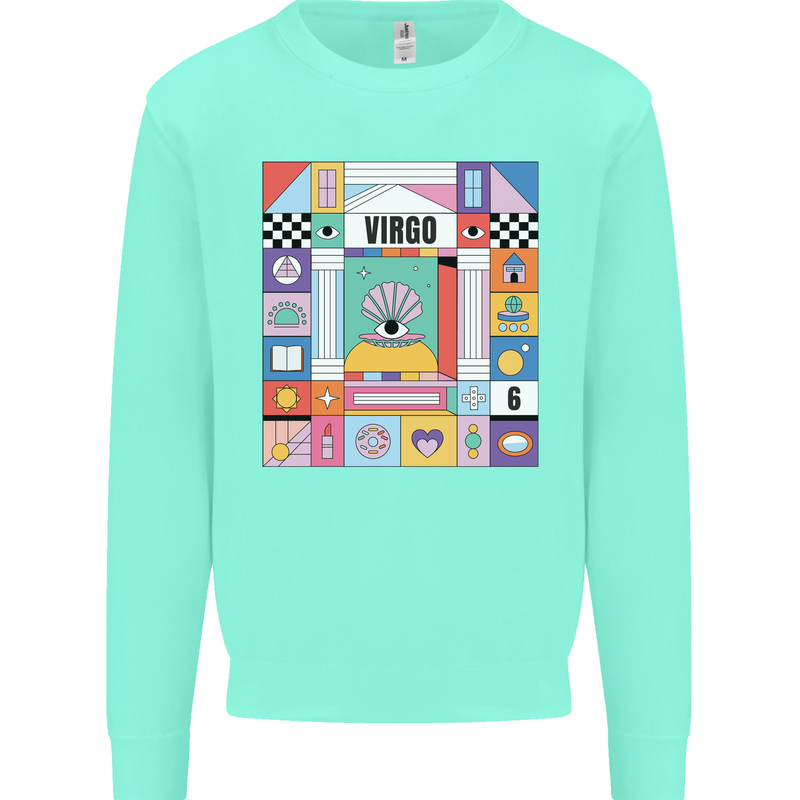 A Vibrant Virgo Star Sign Zodiac Kids Sweatshirt Jumper Peppermint