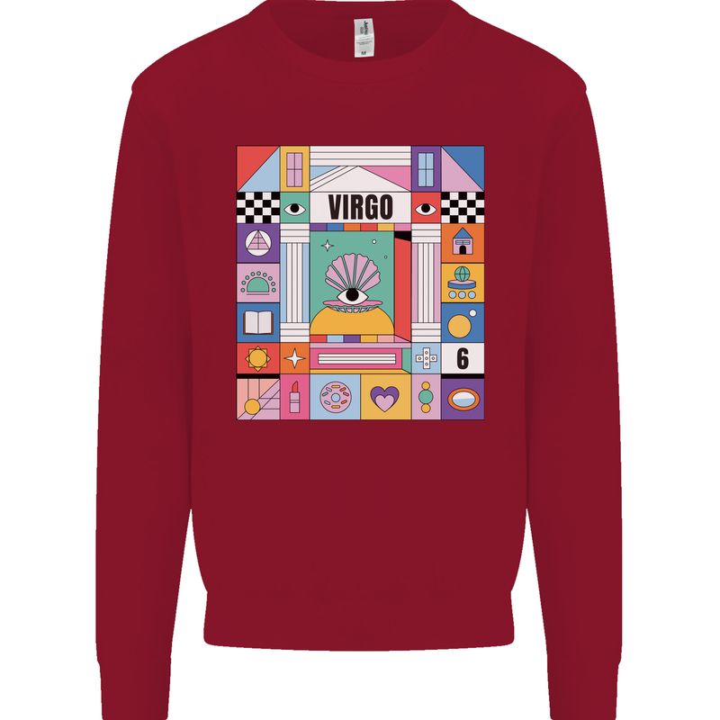 A Vibrant Virgo Star Sign Zodiac Kids Sweatshirt Jumper Red