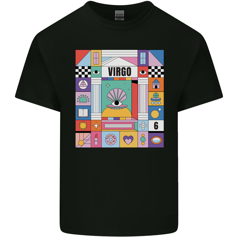 A Vibrant Virgo Star Sign Zodiac Kids T-Shirt Childrens Black