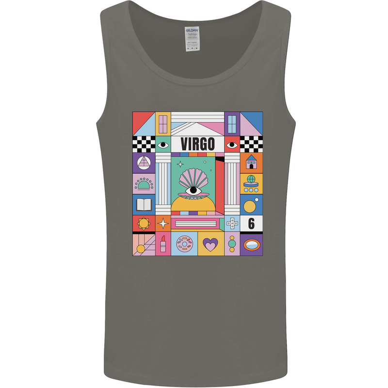 A Vibrant Virgo Star Sign Zodiac Mens Vest Tank Top Charcoal